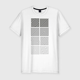 Мужская футболка премиум с принтом Illusion grey в Курске, 92% хлопок, 8% лайкра | приталенный силуэт, круглый вырез ворота, длина до линии бедра, короткий рукав | восприятие | иллюзии | мозг | обман зрения | оптическая | цвет