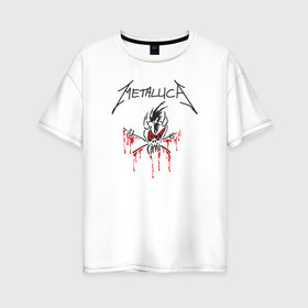 Женская футболка хлопок Oversize с принтом Metallica - Scary Guy в Курске, 100% хлопок | свободный крой, круглый ворот, спущенный рукав, длина до линии бедер
 | Тематика изображения на принте: металлика