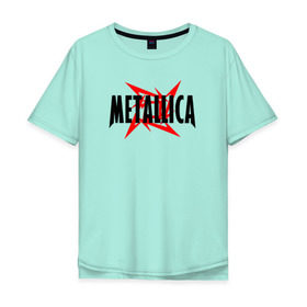 Мужская футболка хлопок Oversize с принтом Metallica logo в Курске, 100% хлопок | свободный крой, круглый ворот, “спинка” длиннее передней части | 
