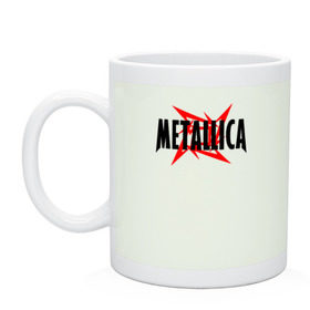 Кружка с принтом Metallica logo в Курске, керамика | объем — 330 мл, диаметр — 80 мм. Принт наносится на бока кружки, можно сделать два разных изображения | 