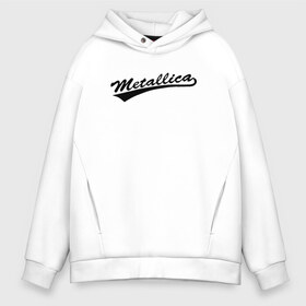 Мужское худи Oversize хлопок с принтом Metallica (Yankees font) в Курске, френч-терри — 70% хлопок, 30% полиэстер. Мягкий теплый начес внутри —100% хлопок | боковые карманы, эластичные манжеты и нижняя кромка, капюшон на магнитной кнопке | металлика