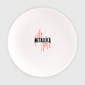 Тарелка с принтом «Metallica History» в Курске, фарфор | диаметр - 210 мм
диаметр для нанесения принта - 120 мм | металлика