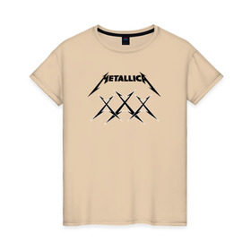 Женская футболка хлопок с принтом 30-летие группы Металлика в Курске, 100% хлопок | прямой крой, круглый вырез горловины, длина до линии бедер, слегка спущенное плечо | xxx | тридцать | ххх | юбилей