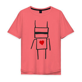 Мужская футболка хлопок Oversize с принтом Chappie в Курске, 100% хлопок | свободный крой, круглый ворот, “спинка” длиннее передней части | die antwoord