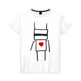Женская футболка хлопок с принтом Chappie в Курске, 100% хлопок | прямой крой, круглый вырез горловины, длина до линии бедер, слегка спущенное плечо | die antwoord
