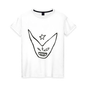 Женская футболка хлопок с принтом Монстр в Курске, 100% хлопок | прямой крой, круглый вырез горловины, длина до линии бедер, слегка спущенное плечо | die antwoord