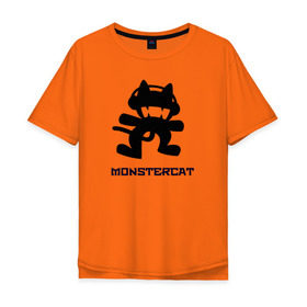 Мужская футболка хлопок Oversize с принтом Monstercat в Курске, 100% хлопок | свободный крой, круглый ворот, “спинка” длиннее передней части | 
