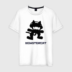 Мужская футболка хлопок с принтом monstercat в Курске, 100% хлопок | прямой крой, круглый вырез горловины, длина до линии бедер, слегка спущенное плечо. | 