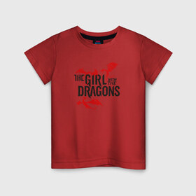 Детская футболка хлопок с принтом Девушка с драконами в Курске, 100% хлопок | круглый вырез горловины, полуприлегающий силуэт, длина до линии бедер | tatu | игра престолов | кхасили | огон | татуировка