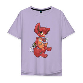 Мужская футболка хлопок Oversize с принтом Foxy fnaf в Курске, 100% хлопок | свободный крой, круглый ворот, “спинка” длиннее передней части | @