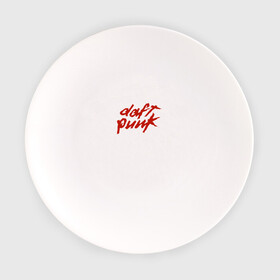 Тарелка с принтом Daft punk в Курске, фарфор | диаметр - 210 мм
диаметр для нанесения принта - 120 мм | Тематика изображения на принте: логотип группы daft punk.@