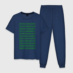 Мужская пижама хлопок с принтом Двоичный код в Курске, 100% хлопок | брюки и футболка прямого кроя, без карманов, на брюках мягкая резинка на поясе и по низу штанин
 | двоичный код