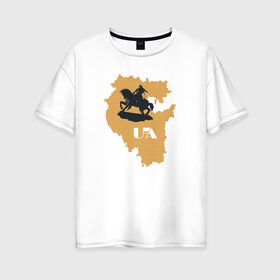 Женская футболка хлопок Oversize с принтом Салават Юлаев Уфа в Курске, 100% хлопок | свободный крой, круглый ворот, спущенный рукав, длина до линии бедер
 | салават юлаев