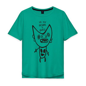 Мужская футболка хлопок Oversize с принтом Poes в Курске, 100% хлопок | свободный крой, круглый ворот, “спинка” длиннее передней части | die antwoord