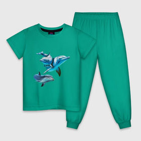 Детская пижама хлопок с принтом Дельфины в Курске, 100% хлопок |  брюки и футболка прямого кроя, без карманов, на брюках мягкая резинка на поясе и по низу штанин
 | die antwoord