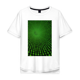 Мужская футболка хлопок Oversize с принтом Цифровая иллюзия в Курске, 100% хлопок | свободный крой, круглый ворот, “спинка” длиннее передней части | обман зрения | оптическая иллюзия | прикол | фокус