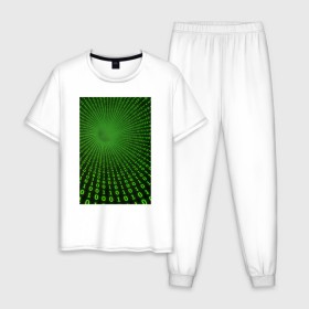 Мужская пижама хлопок с принтом Цифровая иллюзия в Курске, 100% хлопок | брюки и футболка прямого кроя, без карманов, на брюках мягкая резинка на поясе и по низу штанин
 | обман зрения | оптическая иллюзия | прикол | фокус