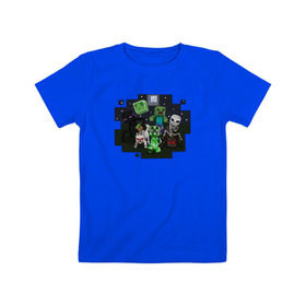Детская футболка хлопок с принтом Minecraft в Курске, 100% хлопок | круглый вырез горловины, полуприлегающий силуэт, длина до линии бедер | 