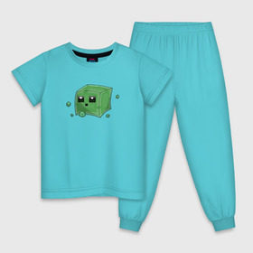 Детская пижама хлопок с принтом Minecraft слизень в Курске, 100% хлопок |  брюки и футболка прямого кроя, без карманов, на брюках мягкая резинка на поясе и по низу штанин
 | Тематика изображения на принте: игра | мinecraft