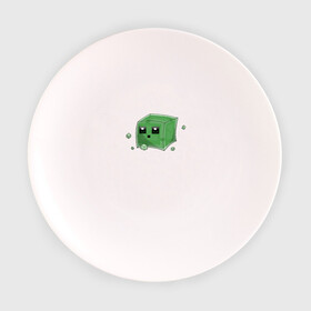 Тарелка с принтом Minecraft слизень  в Курске, фарфор | диаметр - 210 мм
диаметр для нанесения принта - 120 мм | игра | мinecraft