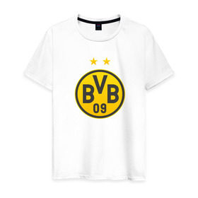 Мужская футболка хлопок с принтом Borussia Dortmund в Курске, 100% хлопок | прямой крой, круглый вырез горловины, длина до линии бедер, слегка спущенное плечо. | bvb borussia mr marcoreus dortmund borussiado