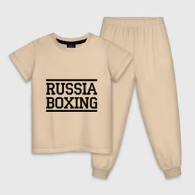 Детская пижама хлопок с принтом Russia boxing в Курске, 100% хлопок |  брюки и футболка прямого кроя, без карманов, на брюках мягкая резинка на поясе и по низу штанин
 | boxing | russia boxing | бокс | россия | спорт