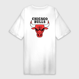 Платье-футболка хлопок с принтом Чикаго Буллс в Курске,  |  | chicago bulls | chikago bulls | америка | быки | спорт | чикаго булс