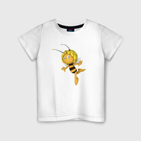 Детская футболка хлопок с принтом Пчелка Майя в Курске, 100% хлопок | круглый вырез горловины, полуприлегающий силуэт, длина до линии бедер | : животные | zoobe | прикол | приложение | сообщения