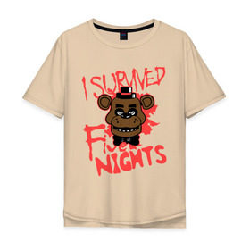 Мужская футболка хлопок Oversize с принтом Five Nights At Freddys в Курске, 100% хлопок | свободный крой, круглый ворот, “спинка” длиннее передней части | five nights at freddys | fnaf | freddy | игры | медведь | мишка | фнаф | фредди