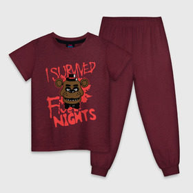Детская пижама хлопок с принтом Five Nights At Freddys в Курске, 100% хлопок |  брюки и футболка прямого кроя, без карманов, на брюках мягкая резинка на поясе и по низу штанин
 | five nights at freddys | fnaf | freddy | игры | медведь | мишка | фнаф | фредди