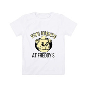 Детская футболка хлопок с принтом Five Nights At Freddy`s в Курске, 100% хлопок | круглый вырез горловины, полуприлегающий силуэт, длина до линии бедер | five nights at freddys | fnaf | freddy | игры | медведь | мишка | фнаф | фредди