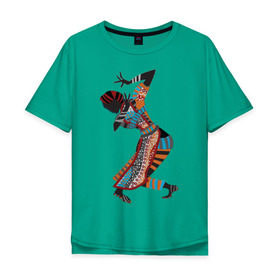 Мужская футболка хлопок Oversize с принтом Танец Африканки в Курске, 100% хлопок | свободный крой, круглый ворот, “спинка” длиннее передней части | 