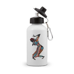Бутылка спортивная с принтом Танец Африканки в Курске, металл | емкость — 500 мл, в комплекте две пластиковые крышки и карабин для крепления | 
