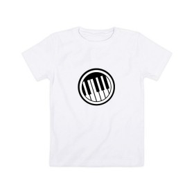 Детская футболка хлопок с принтом Piano в Курске, 100% хлопок | круглый вырез горловины, полуприлегающий силуэт, длина до линии бедер | клавиши | музыка | пианино | фортепиано