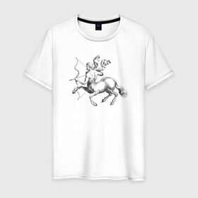 Мужская футболка хлопок с принтом Стрелец в Курске, 100% хлопок | прямой крой, круглый вырез горловины, длина до линии бедер, слегка спущенное плечо. | знак зодиака | кентавр | стрелец