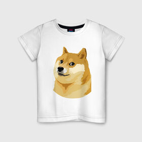 Детская футболка хлопок с принтом Doge в Курске, 100% хлопок | круглый вырез горловины, полуприлегающий силуэт, длина до линии бедер | such wow | вау | доги