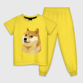 Детская пижама хлопок с принтом Doge в Курске, 100% хлопок |  брюки и футболка прямого кроя, без карманов, на брюках мягкая резинка на поясе и по низу штанин
 | Тематика изображения на принте: such wow | вау | доги