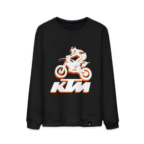 Мужской свитшот хлопок с принтом KTM белый в Курске, 100% хлопок |  | Тематика изображения на принте: cross | ktm | motocross | кросс | мото
