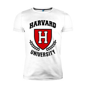 Мужская футболка премиум с принтом Гарвард в Курске, 92% хлопок, 8% лайкра | приталенный силуэт, круглый вырез ворота, длина до линии бедра, короткий рукав | harvard | university | гарвард | институт | студентам | университет