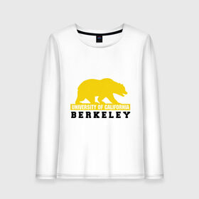 Женский лонгслив хлопок с принтом Беркли в Курске, 100% хлопок |  | bear | berkeley | беркли | институт | калифорния | медведь | студентам | университет