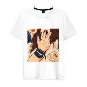 Мужская футболка хлопок с принтом Swag-секси в Курске, 100% хлопок | прямой крой, круглый вырез горловины, длина до линии бедер, слегка спущенное плечо. | swag | палец | рука