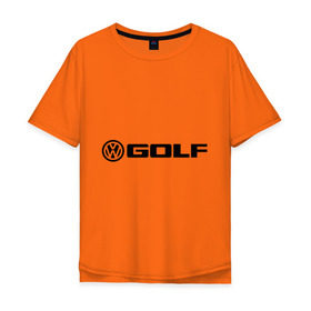 Мужская футболка хлопок Oversize с принтом Volkswagen Golf в Курске, 100% хлопок | свободный крой, круглый ворот, “спинка” длиннее передней части | Тематика изображения на принте: golf | logo | volkswagen | гольф | логотип | фольцваген