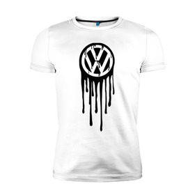 Мужская футболка премиум с принтом Volkswagen в Курске, 92% хлопок, 8% лайкра | приталенный силуэт, круглый вырез ворота, длина до линии бедра, короткий рукав | logo | volkswagen | логотип | фольцваген