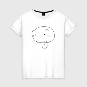 Женская футболка хлопок с принтом Котя мотя утипуся в Курске, 100% хлопок | прямой крой, круглый вырез горловины, длина до линии бедер, слегка спущенное плечо | kotik | кот | котенок | няша