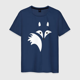 Мужская футболка хлопок с принтом Силуэт лисички в Курске, 100% хлопок | прямой крой, круглый вырез горловины, длина до линии бедер, слегка спущенное плечо. | fox | лиса | лисёнок | лисичка