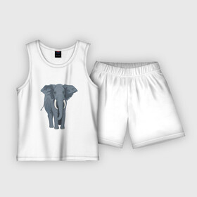Детская пижама с шортами хлопок с принтом Слон в Курске,  |  | Тематика изображения на принте: 