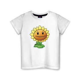 Детская футболка хлопок с принтом Plants Vs Zombies в Курске, 100% хлопок | круглый вырез горловины, полуприлегающий силуэт, длина до линии бедер | Тематика изображения на принте: растения против зомби