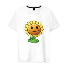 Мужская футболка хлопок с принтом Plants Vs Zombies в Курске, 100% хлопок | прямой крой, круглый вырез горловины, длина до линии бедер, слегка спущенное плечо. | растения против зомби