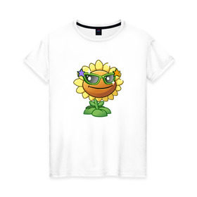 Женская футболка хлопок с принтом Plants vs Zombies в Курске, 100% хлопок | прямой крой, круглый вырез горловины, длина до линии бедер, слегка спущенное плечо | @