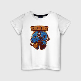Детская футболка хлопок с принтом Печеньки в Курске, 100% хлопок | круглый вырез горловины, полуприлегающий силуэт, длина до линии бедер | cookie | коржик | монстр | печенье | улица сезам
